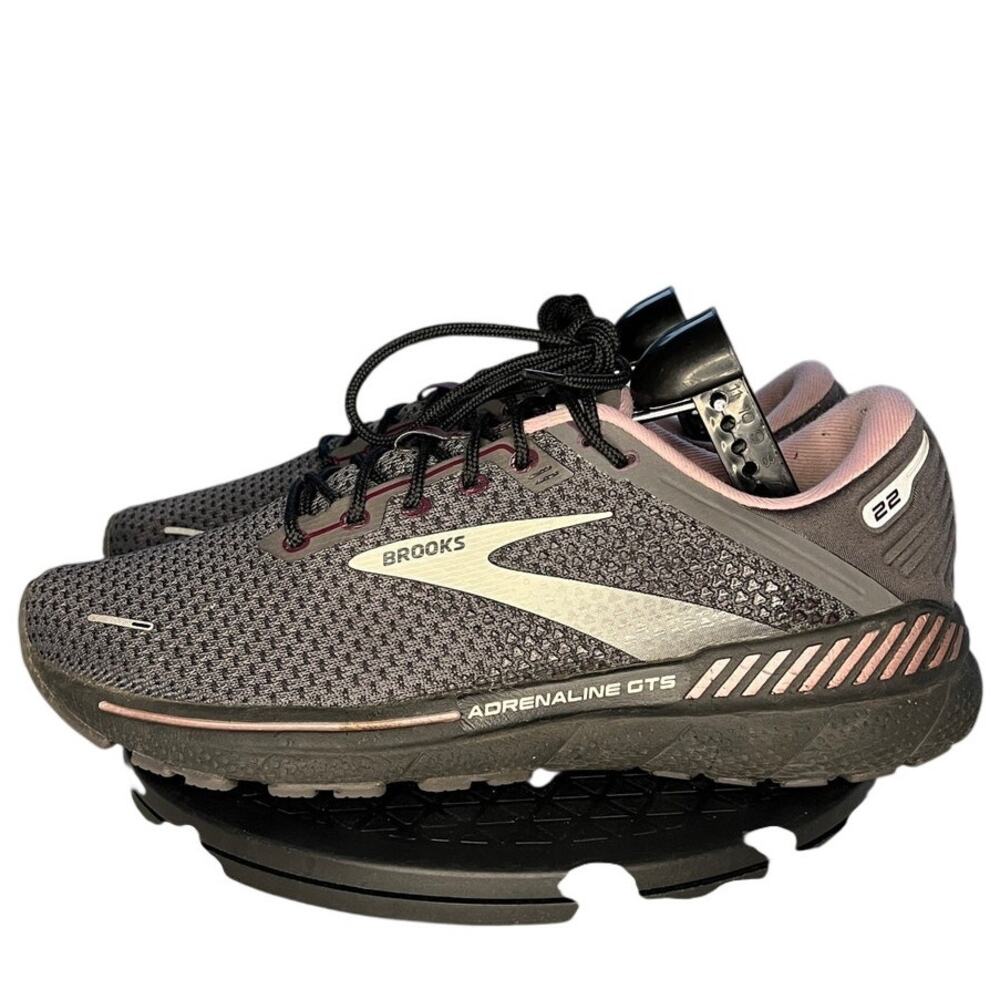 Women Brooks Adrenaline GTS 22 1203531B015 Knit Athletic Sneaker SZ 11B Gray